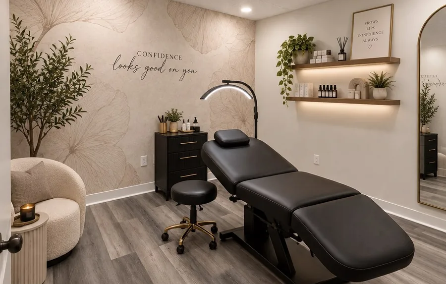 A suite set up for brows and permanent makeup